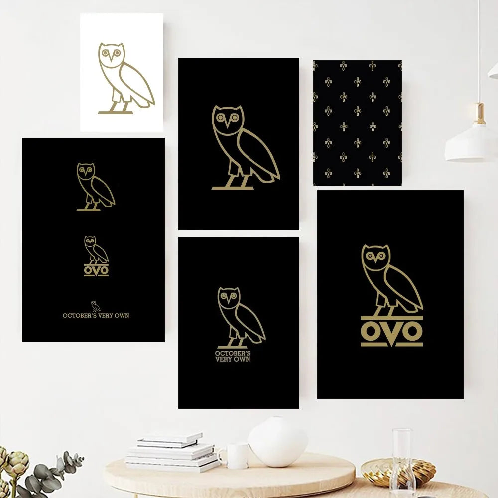 Drake Owl Vector D_Drake O-OVO OWL Poster Paintings on The Wall Picture for Living Room ...