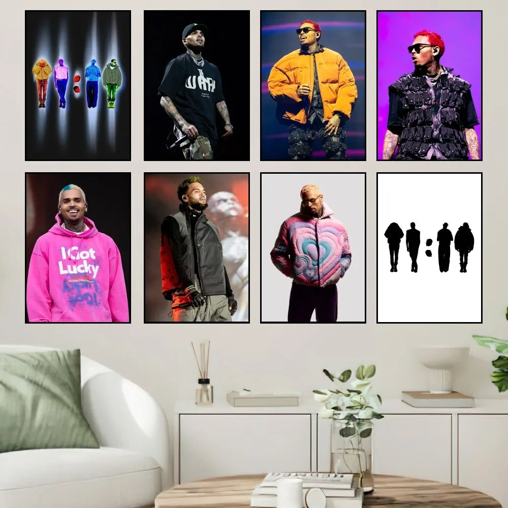 Chris Brown Rapper Poster Prints Wall Painting Bedroom Living Room Decoration Office Home