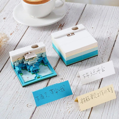 3D Notepad Beauties Scenery Sculpture Memo Pad Sticky Note Model Note Art Block Note Friends Gift Office Decor School Tools