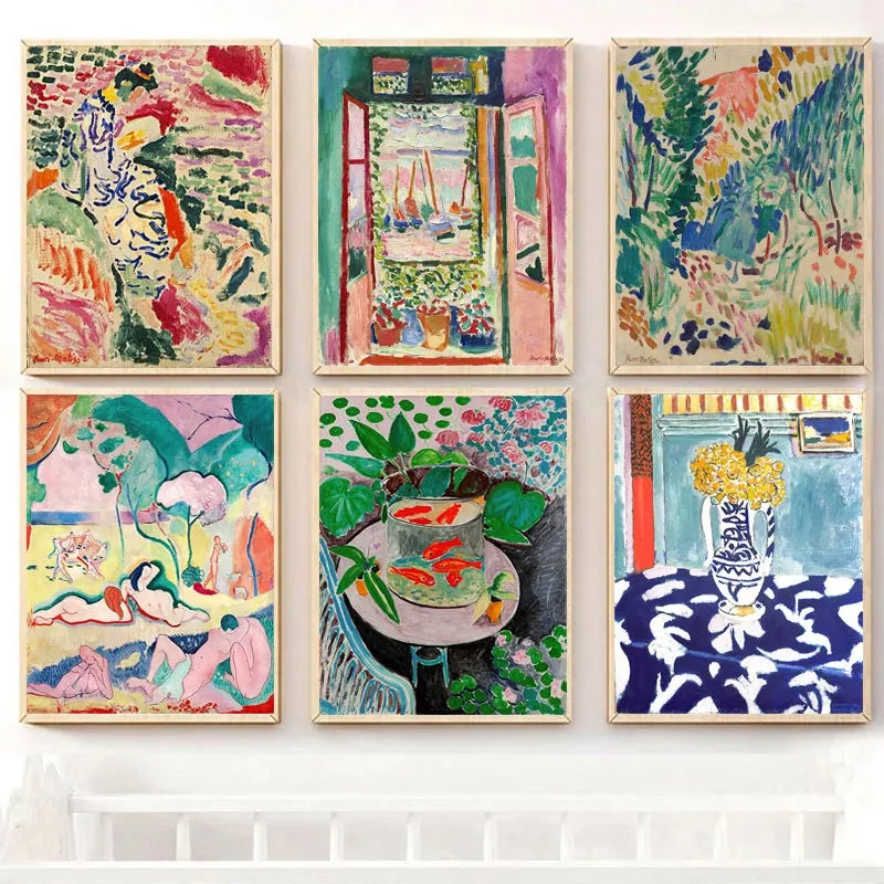 Matisse Retro Posters and Prints Abstract Landscape Wall Art Vintage Canvas Painting Wall Pictures for Living Room Home Decor