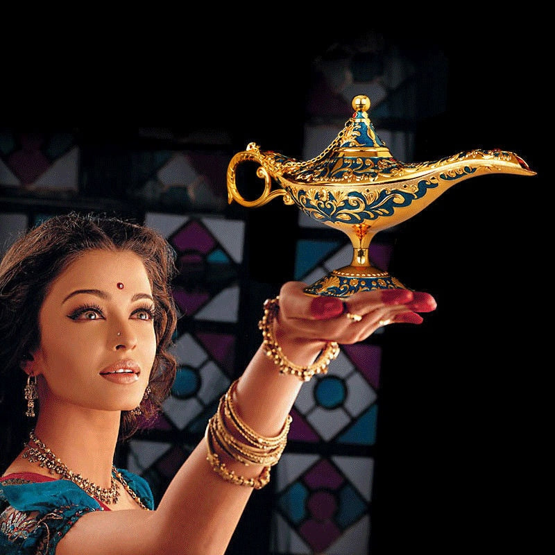 Legenda Vintage Aladdin Lamp Magie Genie Menginginkan Ligh Tabletop Hiasan Kraf untuk Hiasan Perkahwinan Rumah Untuk Pesta Rumah Pesta