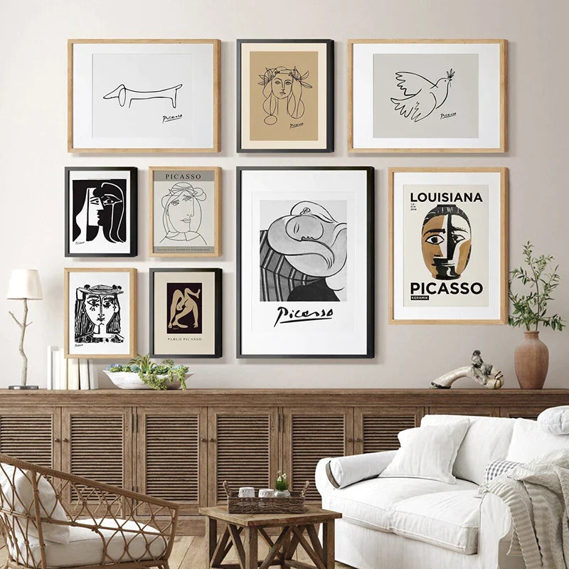 Vintage Abstract Picasso Poster Kiss Dog Decorative Prints Canvas Painting Wall Art Picture Home Living Interior Room Decoration
