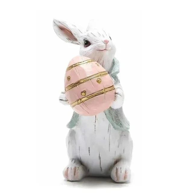 Cute Ceramics Rabbit Figurines Kawaii Hare Bunny Garden House Animal  Ornaments Easter Home Room Decoration Hand Painting Embryo