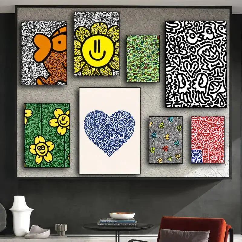 Graffiti-Art Mr Doodle POSTER Prints Wall Pictures Living Room Home Decoration Small