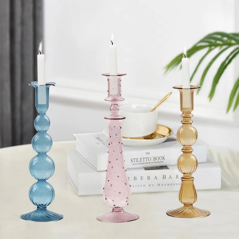 Glass Candle Holders Home Decor Wedding Decor Home Decor Accessories European Style Vintage Crystal Candle Holders