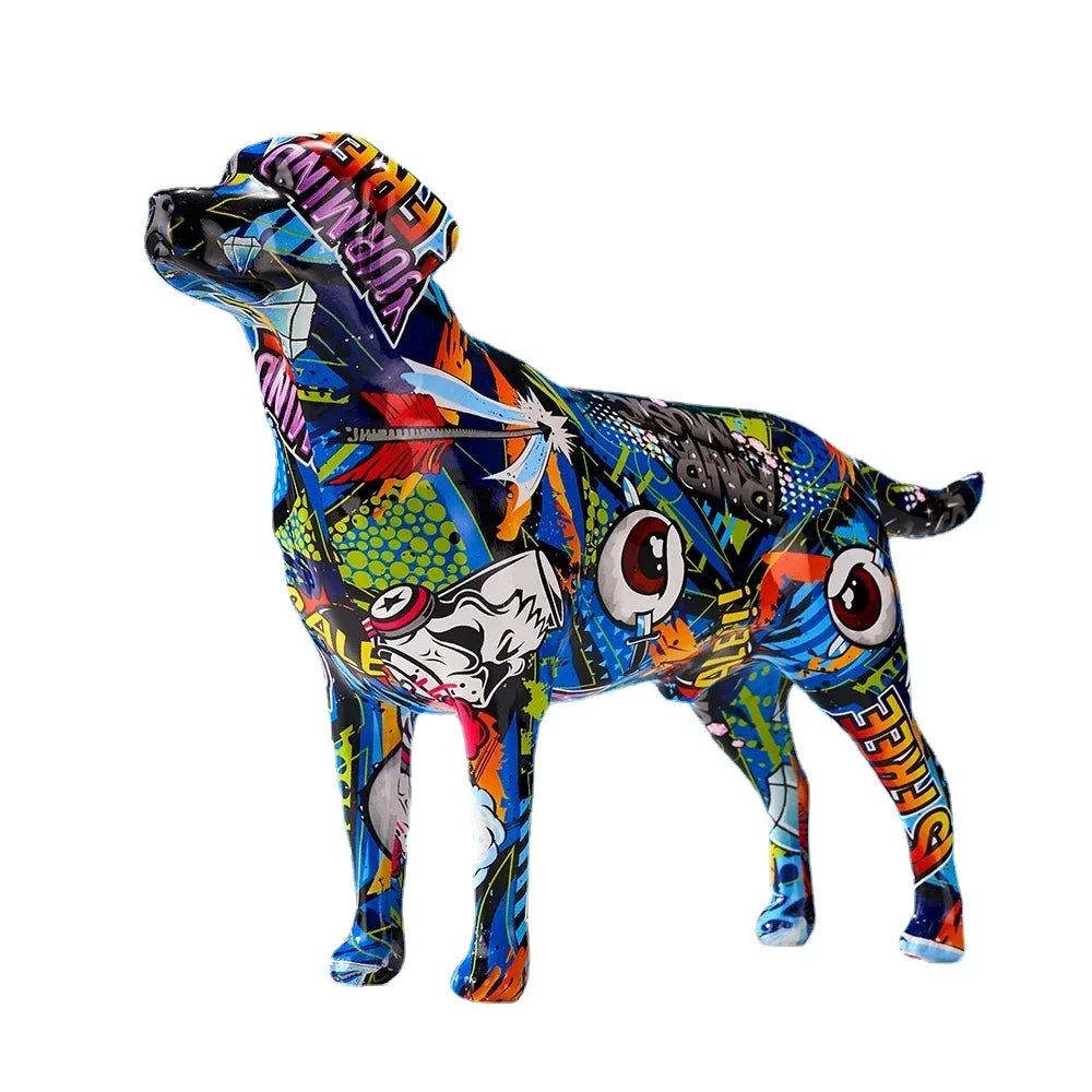 Creative Colorful Art Animal Labrador Resin Crafts Home Decoration Color Modern Simple Home Decoration  Living Room