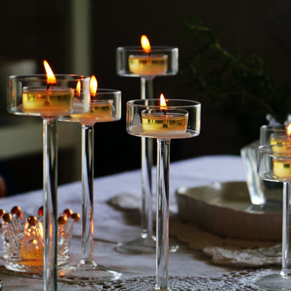 Glas-Kerzenhalter-Set, Teelichthalter, Heimdekoration, Hochzeit, Tischdekoration, Kristallhalter, Tischdekoration für den Esstisch 