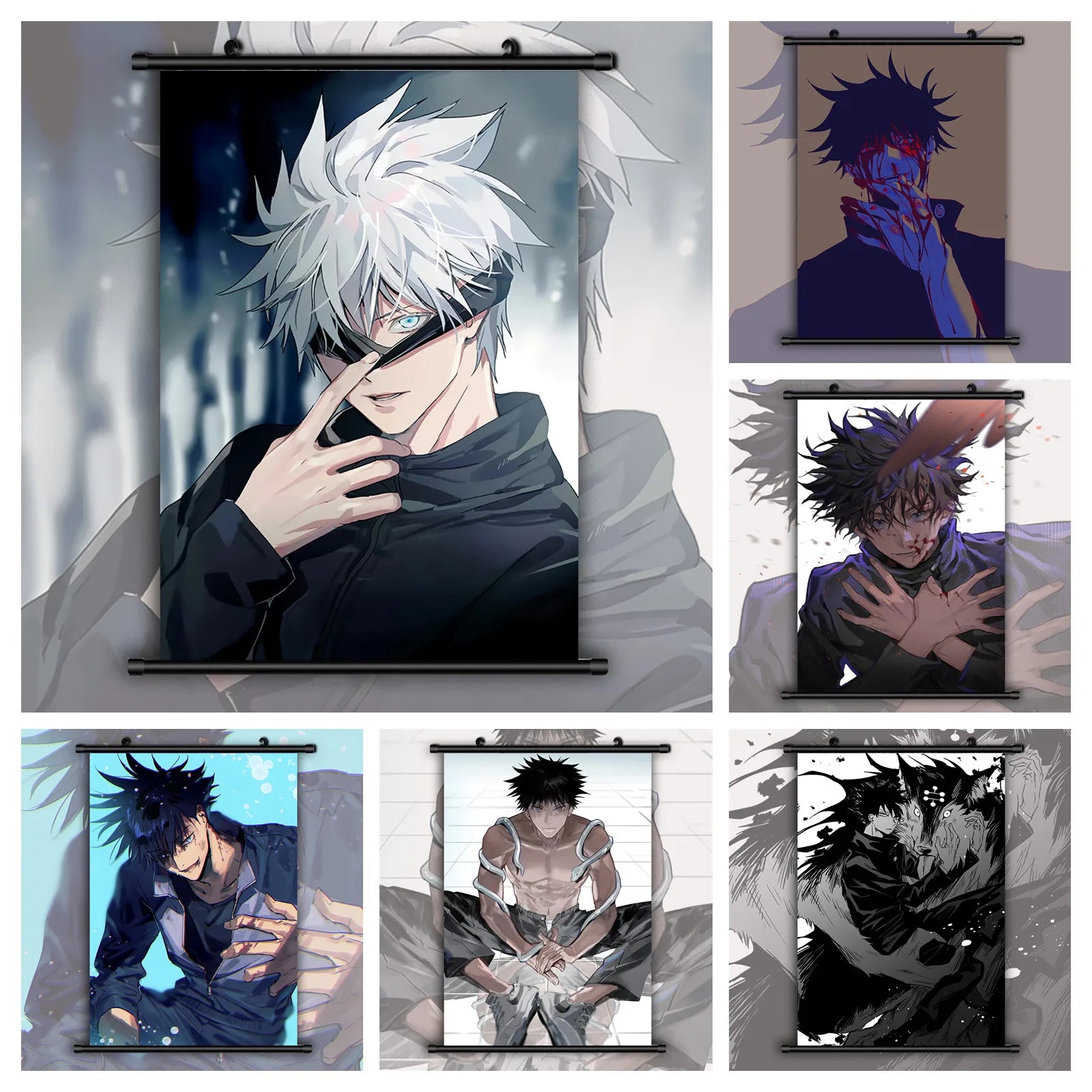 Canvas Painting Wall Art Jujutsu Kaisen Gojo Satoru Fushiguro Megumi Nordic Posters and Prints Canvas Pictures Living Room Decor