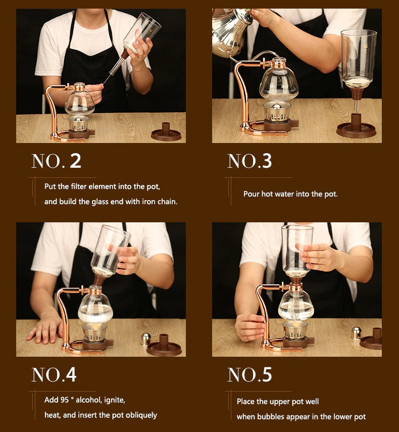 ACACUSS SIPHON COFFEE Maker Set vintage coffee Maker coffee bar decor Art - Coffee Machine Siphonic Distillation Coffee Pot - ACACUSS