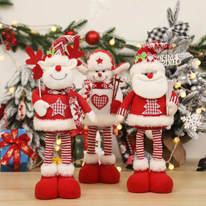 Santa Claus Christmas Ornaments Tree Decor Elk Snowman Plush Christmas Doll Decorations For Home 2023 Navidad Pendant Gift Kids acacuss