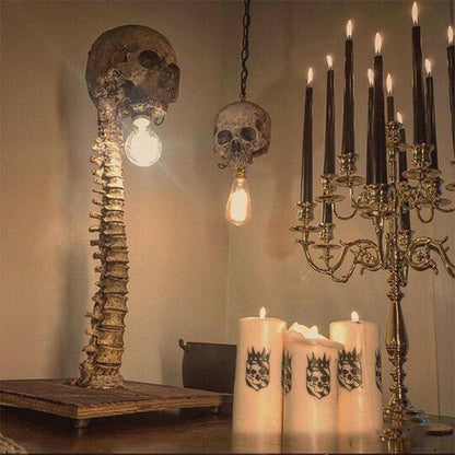 Halloween Schädel Skelett Lampe Horror 3D Statue Neue Tisch Licht Kreative Party Ornament Prop Hause Schlafzimmer Dekoration Gruselige Requisiten