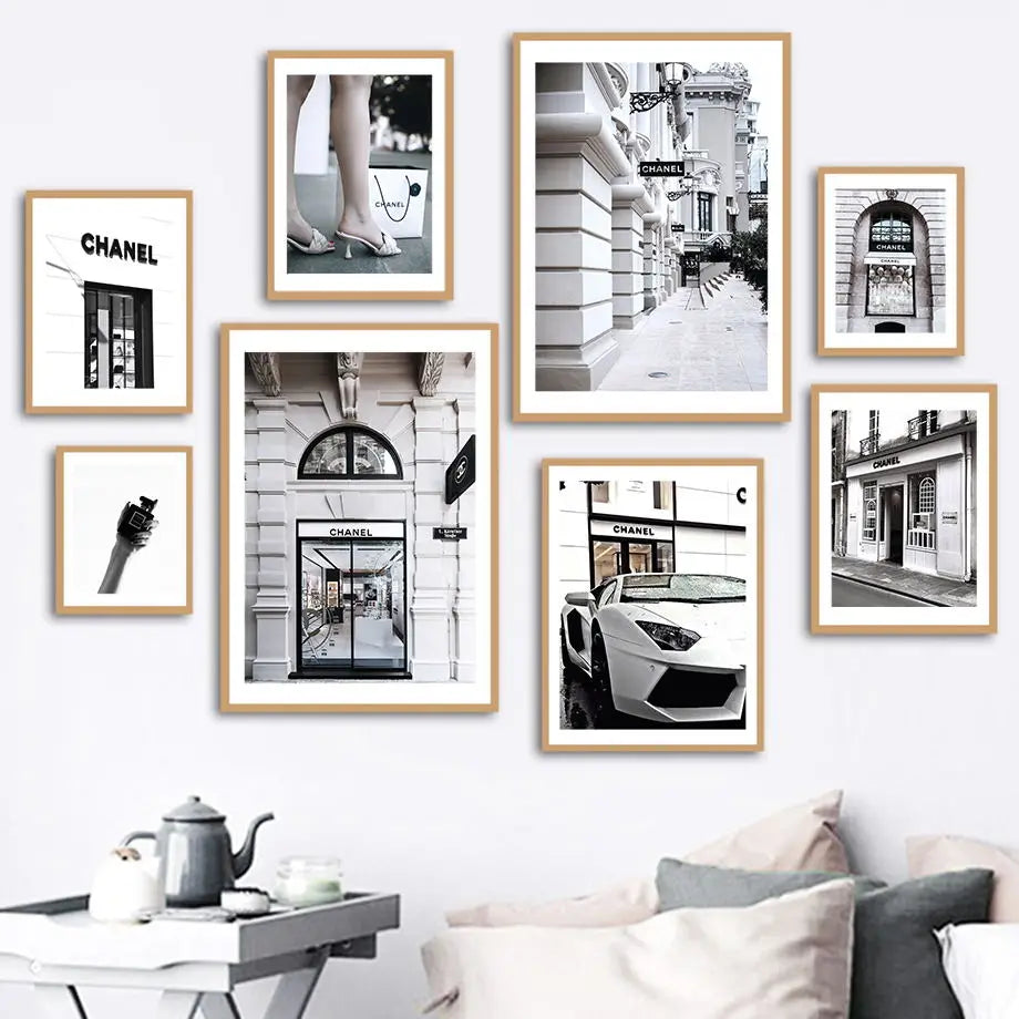 Fashion Luxury Store France Real Shot Posters And Prints Romantic Wall Art Canvas Painting Wall Pictures For Living Room Decor