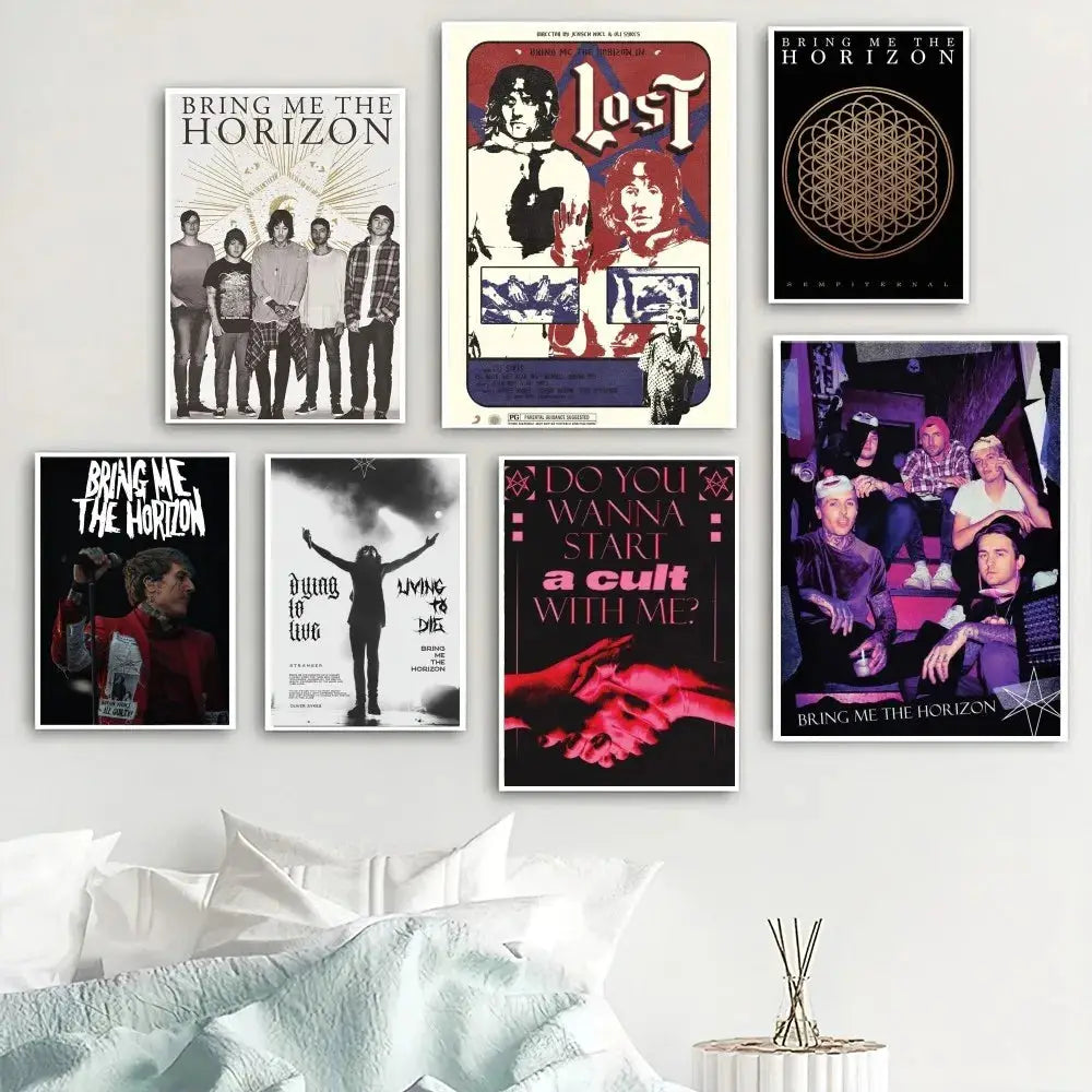 Band B-Bring Me The H-Horizons Poster Home Room Decor Livingroom Bedroom Aesthetic Art Wall Painting Stickers