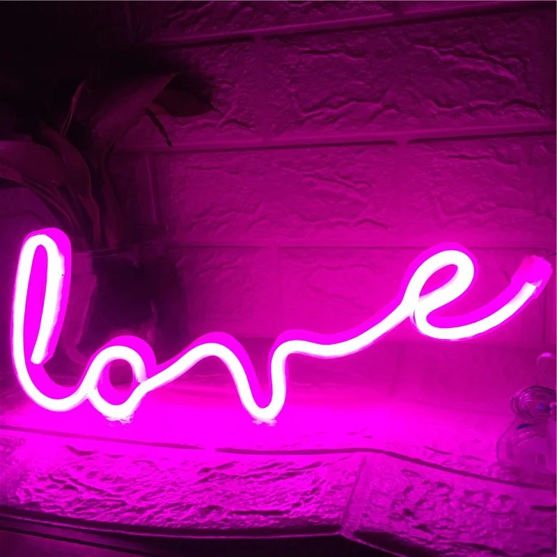 Neon Sad Desk Lamp Rainbow Love Neon Sign Light For Bedroom