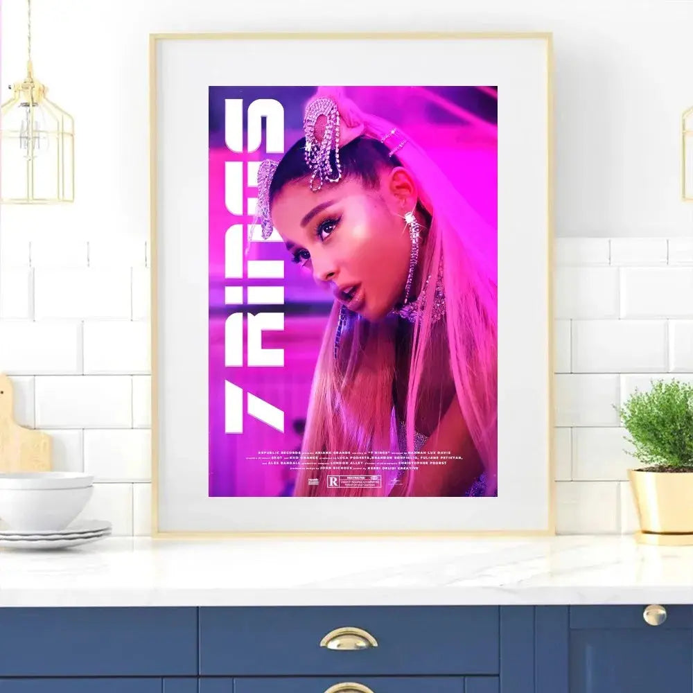 Hot Singer A-Ariana G-Grande Poster Home Room Decor Livingroom Bedroom  Aesthetic Art Wall Painting Stickers z1 20X25cm