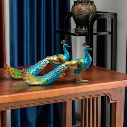Einfaches Wohnzimmer TV-Schrank Emaille Pfau Dekoration Weinschrank Eingang kreative Dekoration Licht Luxus Zuhause Geschenke 