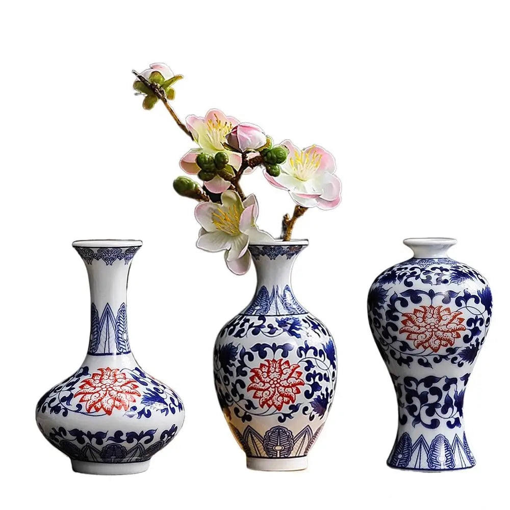 Mini Small Porcelain Vases Vintage Strong Chinese Style Vessel Vase Handmade Hand-painted Desktop Ornament Party Decoration