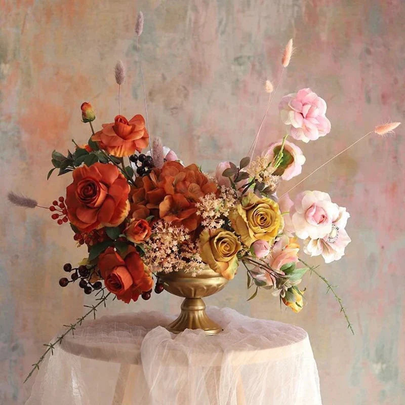 Vase à fleurs en métal Vintage, Pot de ferme pour arrangements floraux séchés, conteneur centre de Table, décoration rustique de maison de mariage 