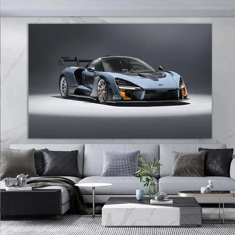 Modern Fashion Wall Art Black Gold Blue Sports Car Oil Posters And Prints Custom Picture Living Room Bedroom Decoration Gift