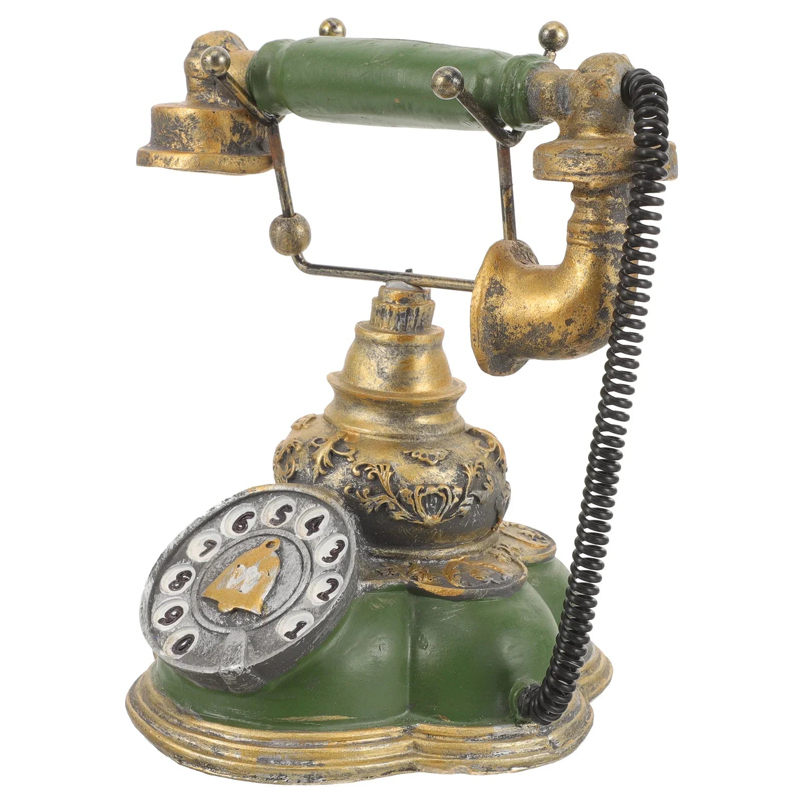 Corded Telephone Photograph Prop Resin Retro Telephone Classic Corded Telephone Vintage Home Office Hotel Desk Decor Ornament