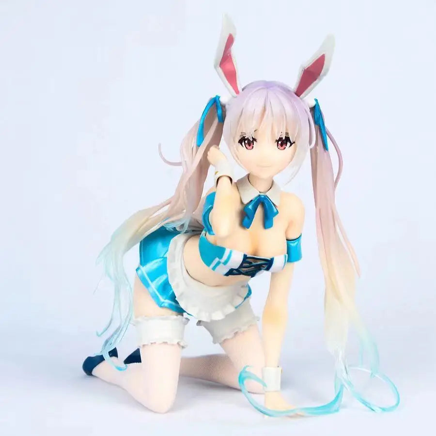 24CM Sexy Anime Figure Chris-Aqua Blue Kawaii Bunny Girl Figurine Hent   acacuss