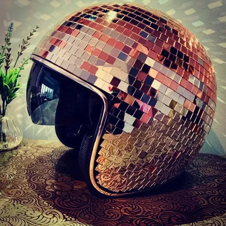 disco ball motorcycle helmet Disco Ball Helmet Mirror Glass Glitter Classic Party Bar Room Party De – acacuss