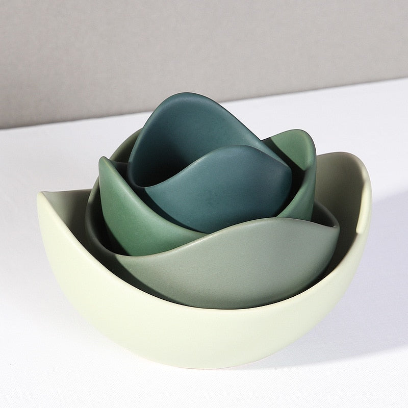 Nordic Stil Neuheit Dekor Lotus Blume Schalen Wohnkultur Keramik Handwerk Küche Zubehör Innen Tisch Lagerung Schalen Geschenk 