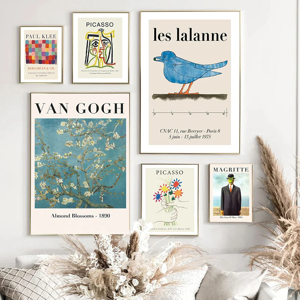 Picasso Muses Van Gogh  Artist Abstract Wall Art Prints Canvas Painting Nordic Poster Mural Pictures For Living Room Decor