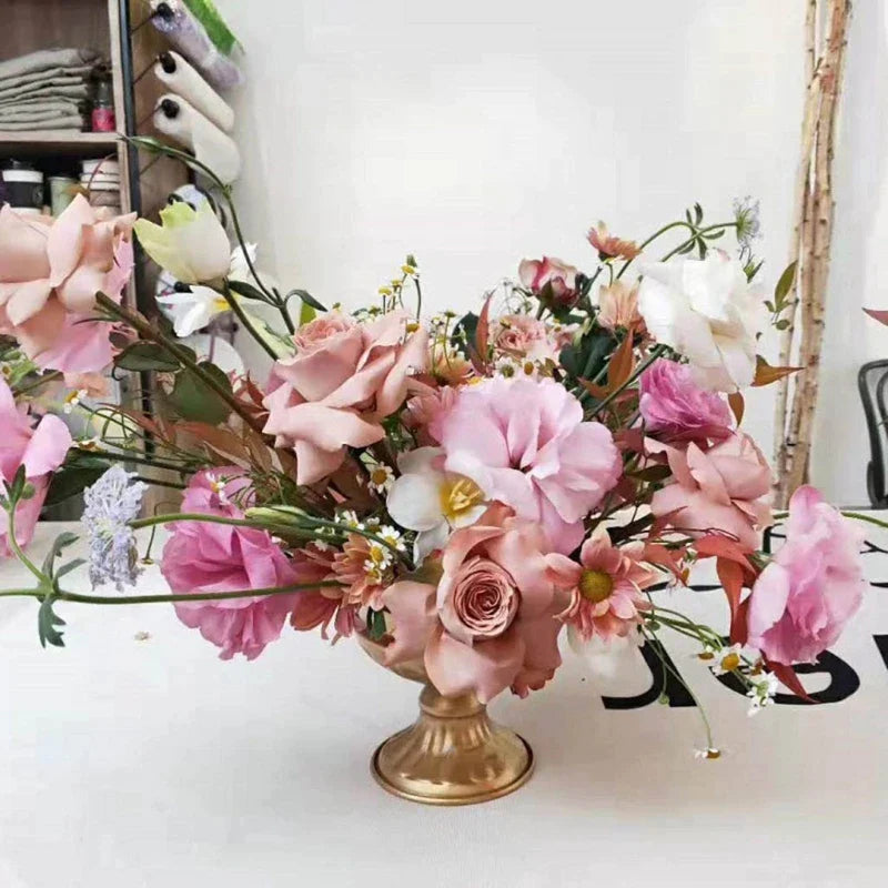 Vase à fleurs en métal Vintage, Pot de ferme pour arrangements floraux séchés, conteneur centre de Table, décoration rustique de maison de mariage 