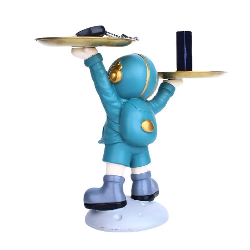 Nordic Creative Astronaut Figurine Door Key Storage Decorative Tray Desktop Ornaments Home Living Room Decorations Gift
