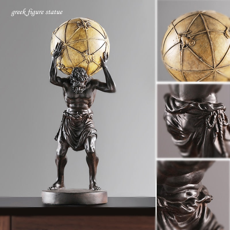 Simulated European Greek mythological figures, creative decorations, living room, porch decoration, resin crafts, Atesla acacuss