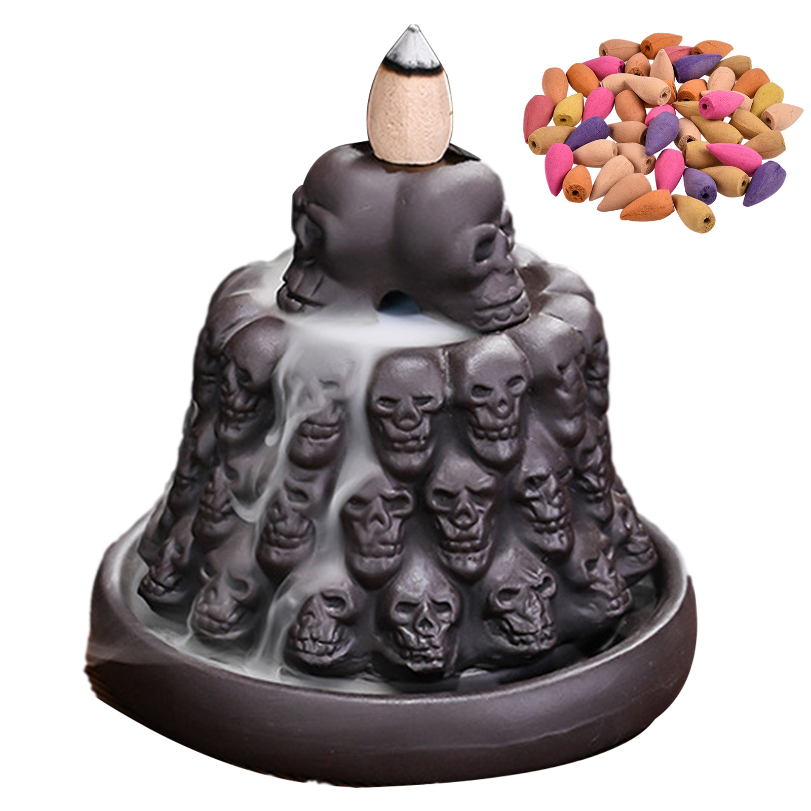 Skull Incense Burner Waterfall - acacuss
