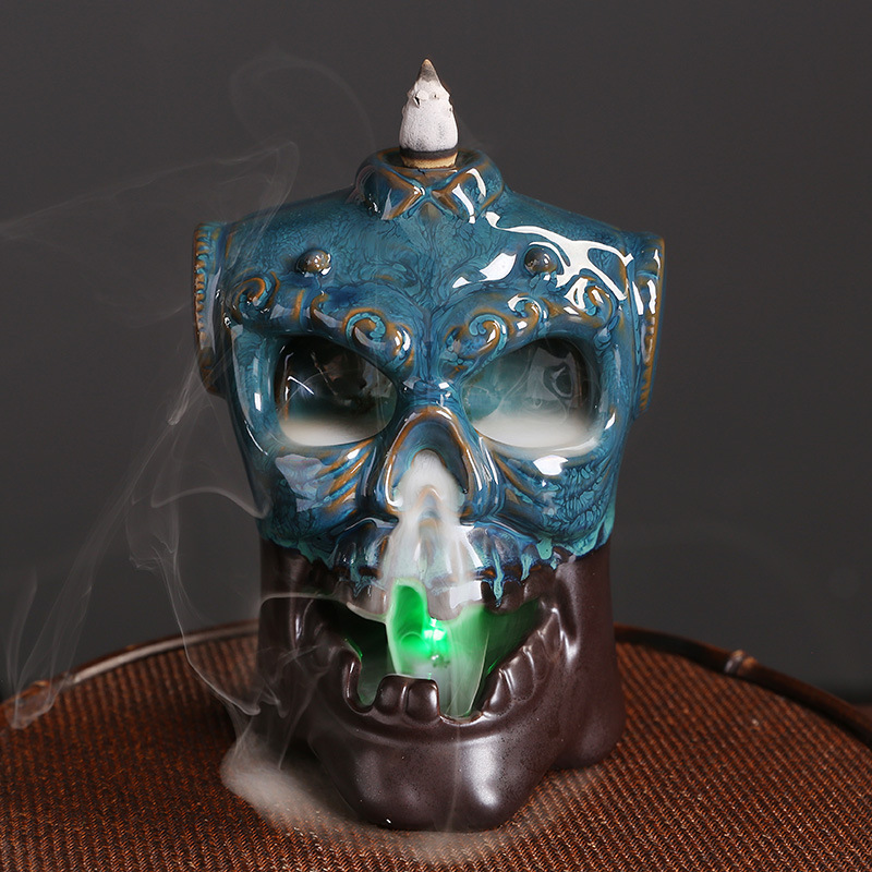 Skull Incense Burner Waterfall - acacuss