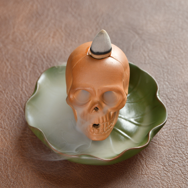 Skull Incense Burner Waterfall - acacuss