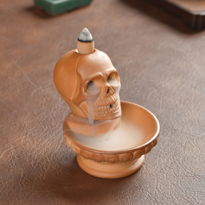 Skull Incense Burner Waterfall - acacuss