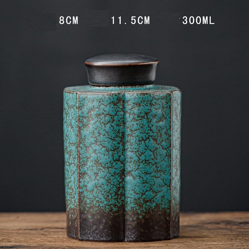 ACACUSS Small Tea Tin 290 ml With  Lid Moisture-proof jar sealed cans large cans Pu'er storage tea cans storage jars living room decorations - ACACUSS