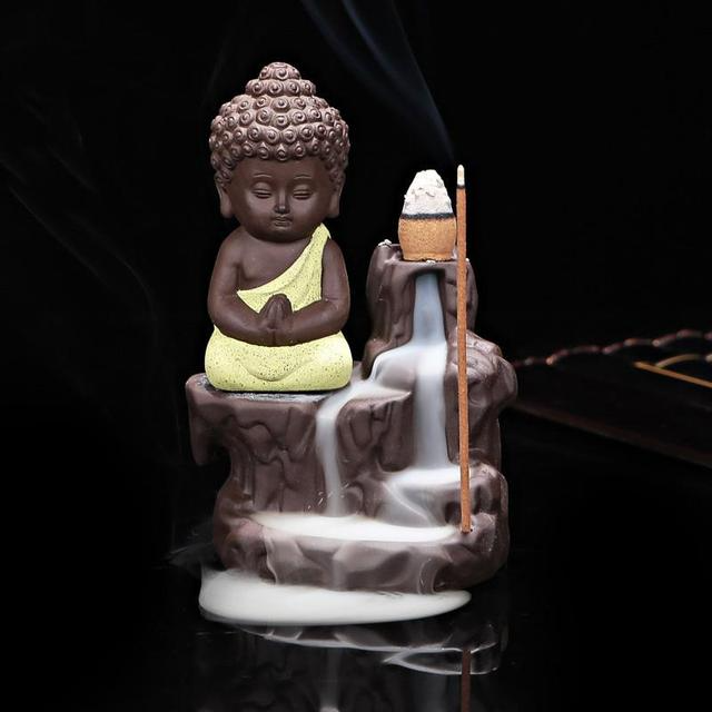 Smoke Waterfall Incense burner Buddha - acacuss