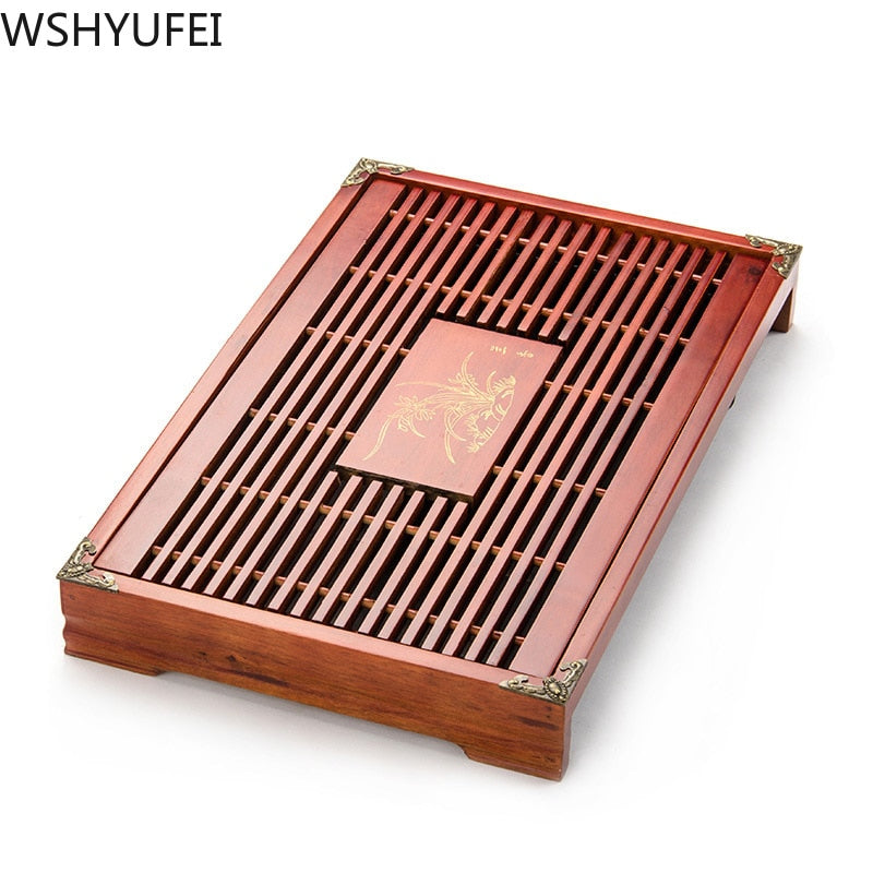Solid Wood Tea Tray Storage Water Drainage Dual Use Tea set Tea Set Chinese Tea Room Ceremony Tools acacuss
