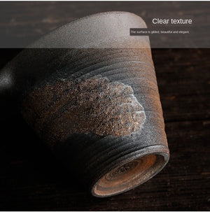 Stoneware Gaiwan Handmade Pottery Unique Hat Pot Iron Glaze Teapot 140ml capacity - acacuss