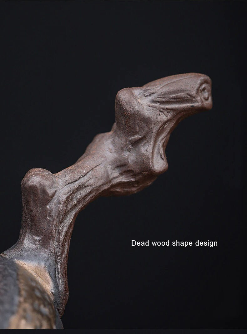 Stoneware Handmade Retro Ceramic Kung Fu Tea Set Single Pot Iron Glaze Teapot Kyusu Style  - Stoneware Teapot Ceramic side handle - acacuss