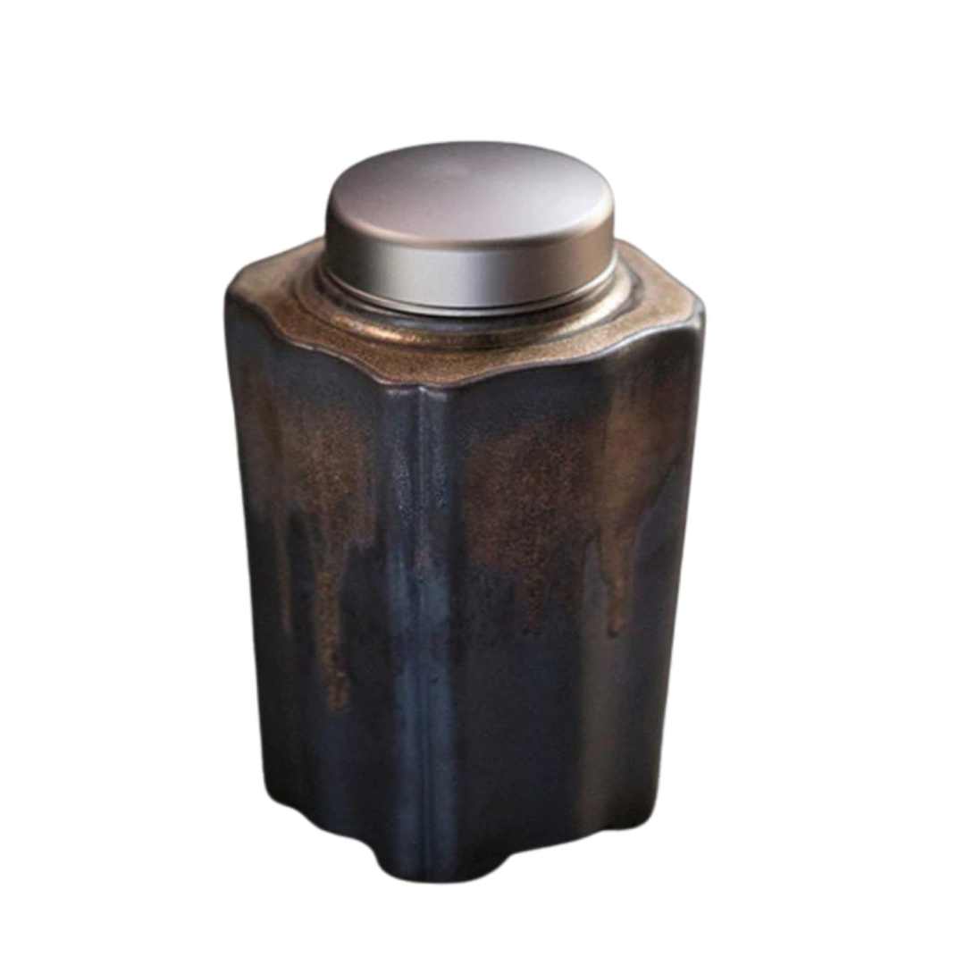Tea Caddy Ceramic Stoneware Airtight Jar Large 1000 ml - acacuss