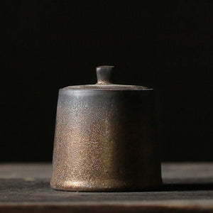 tea canister Gilt Ceramic Tea Caddy Small Stoneware Tea & Coffee Containers Jars - ACACUSS