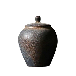 tea canister Gilt Ceramic Tea Caddy Small Stoneware Tea & Coffee Containers Jars - acacuss
