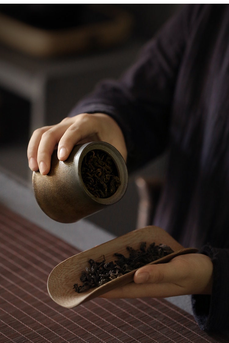 tea canister Gilt Ceramic Tea Caddy Small Stoneware Tea & Coffee Containers Jars - ACACUSS