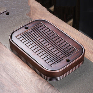 ACACUSS Tea Table Tray Drainage Tea | Drainage Bamboo tea tray square size | Tray Heavy Natural Bamboo | Gong Fu Serving Trays Accessories - ACACUSS