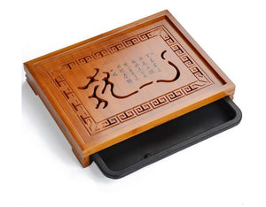 ACACUSS Bamboo tea tray square size | Tea Tray Heavy Natural Bamboo | Traditional Bamboo Wood Gongfu Tea Tray | Tea Table Tray Drainage - ACACUSS
