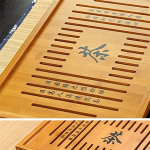 ACACUSS Bamboo tea tray square size | Tea Tray Heavy Natural Bamboo | Traditional Bamboo Wood Gongfu Tea Tray | Tea Table Tray Drainage - ACACUSS