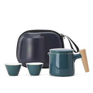 ACACUSS Teapot and tea cups small set with Travel Bag - Kung FU Tea Ceremony Handmade Pottery Unique Gift Box - ACACUSS