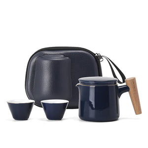 ACACUSS Teapot and tea cups small set with Travel Bag - Kung FU Tea Ceremony Handmade Pottery Unique Gift Box - ACACUSS