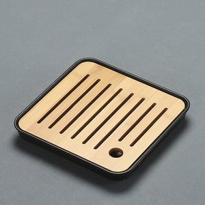 ACACUSS Bamboo tea tray square size | Tea Tray Heavy Natural Bamboo | Traditional Bamboo Wood Gongfu Tea Tray | Tea Table Tray Drainage - ACACUSS